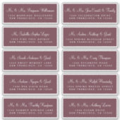 Calligrafie Burgundy Wedding Guest Adresetiketten Sticker (Voorkant)