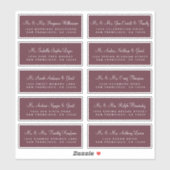 Calligrafie Burgundy Wedding Guest Adresetiketten Sticker (Vel)