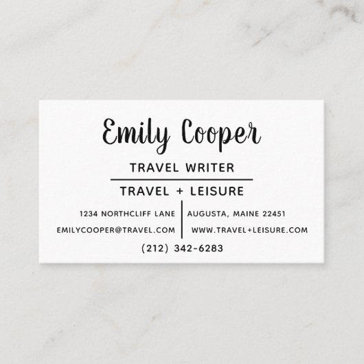 Calligrafie Business Card Visitekaartje (Voorkant)