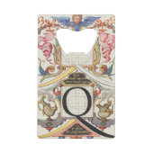 CALLIGRAFIE CALLIGRAPHY LETTER Q JORIS HOEFNAGEL B CREDITKAART FLESSENOPENER (Voorkant)