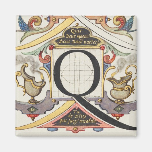 CALLIGRAFIE CALLIGRAPHY LETTER Q JORIS HOEFNAGEL B MAGNEET (Voorkant)