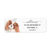Calligrafie Cavalier King Charles Spaniel Dog Etiket (Voorkant)