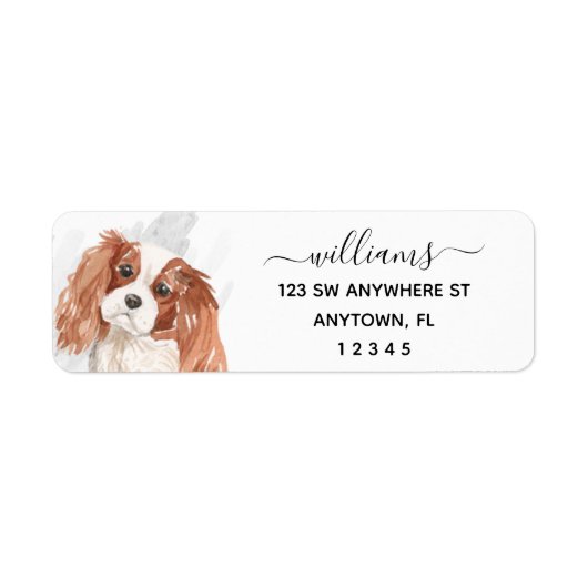 Calligrafie Cavalier King Charles Spaniel Dog Etiket (Voorkant)