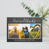 Calligrafie Chalkboard Weddenfoto Collage Bedankkaart (Staand voorkant)