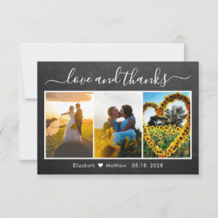 Calligrafie Chalkboard Weddenfoto Collage Bedankkaart