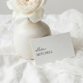 Calligrafie Chic Meisjesachtig Minimalistisch Wit Visitekaartje