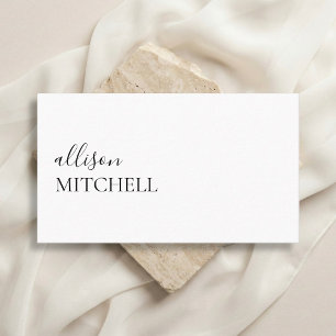 Calligrafie Chic Meisjesachtig Minimalistisch Wit Visitekaartje