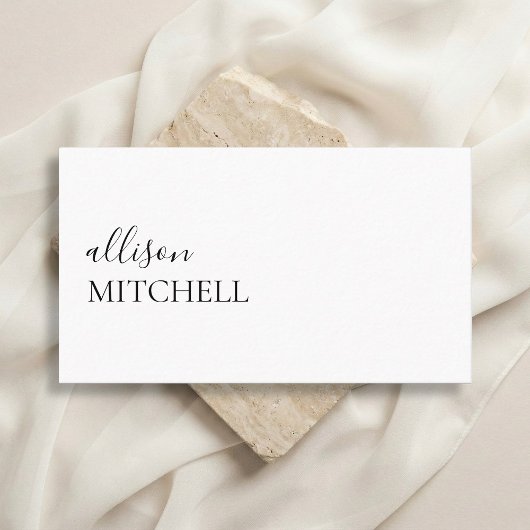 Calligrafie Chic Meisjesachtig Minimalistisch Wit Visitekaartje