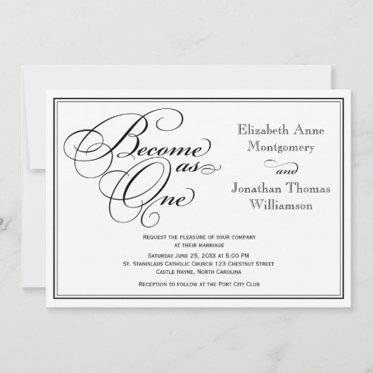 Calligrafie Christelijke huwelijksuitnodiging Kaart (Voorkant)