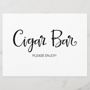 Calligrafie   "Cigar Bar" Trouwbord Kaart