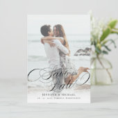 Calligrafie Classic elegant Wedding Save the Date (Staand voorkant)