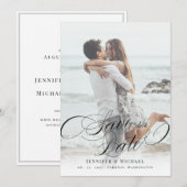Calligrafie Classic elegant Wedding Save the Date (Voorkant / Achterkant)