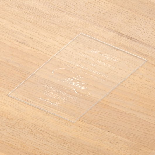  Calligrafie Classy Wedding Acryl Uitnodigingen (Laagn)