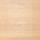  Calligrafie Classy Wedding Acryl Uitnodigingen (Voorkant)