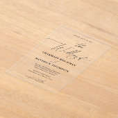 Calligrafie Classy Wedding Acryl Uitnodigingen (Laagn)