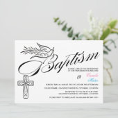 Calligrafie Cross- en Dove Baptism Twins Kaart (Staand voorkant)