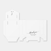 Calligrafie Dank je bruiloft Monogram Bedankdoosjes (Uitgevouwen)