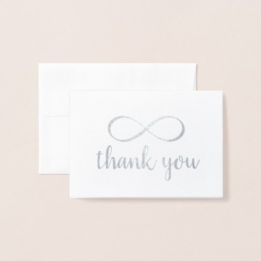 Calligrafie Dank u Infinity-symbool Folie Kaarten (Voorkant met envelop)