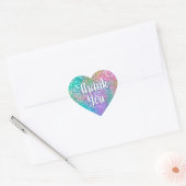 Calligrafie Dank u wel kleurrijke zeemeermin. Hart Sticker (Envelop)