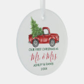 Calligrafie de heer Mrs. Glas Ornament (Voorkant Rechts)