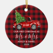 Calligrafie de heer Mrs. Keramisch Ornament (Voorkant)