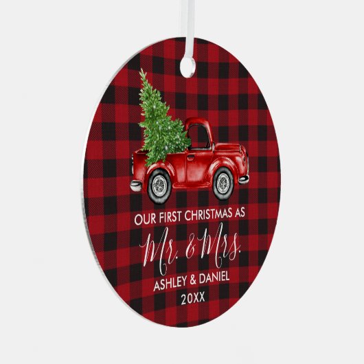 Calligrafie de heer Mrs. Metalen Ornament (Voorkant Rechts)