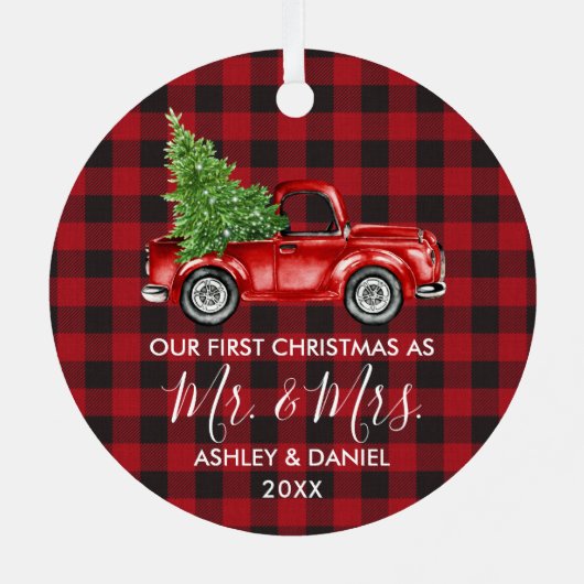 Calligrafie de heer Mrs. Metalen Ornament (Achterkant)