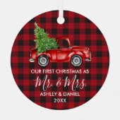 Calligrafie de heer Mrs. Metalen Ornament (Voorkant)