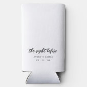 Calligrafie de nacht voor het repetitief diner seltzer blikjeskoeler (Achterkant)