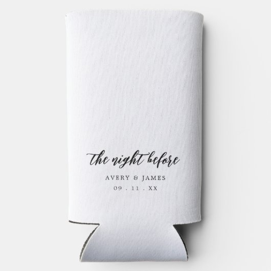 Calligrafie de nacht voor het repetitief diner seltzer blikjeskoeler (Achterkant)