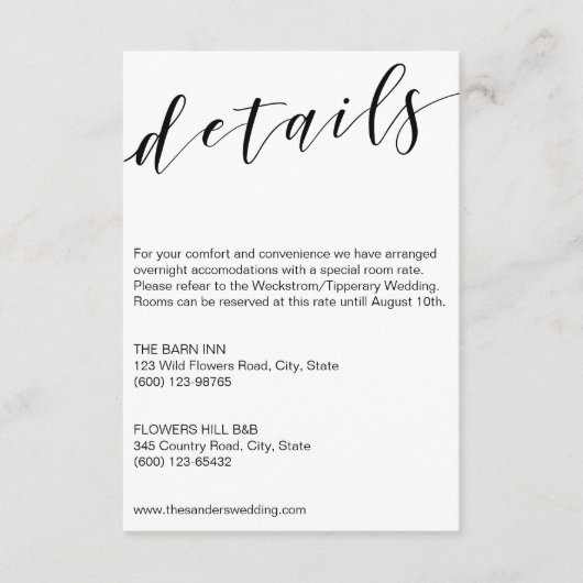 Calligrafie detailskaart sjabloon zwart-wit (Voorkant)