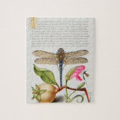 Calligrafie (Dragonfly, anjers en peren) Legpuzzel (Verticaal)