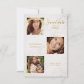 Calligrafie Drie Foto's Afstuderen Aankondiging (Voorkant)