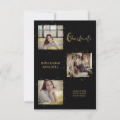 Calligrafie Drie Foto's Afstuderen Uitnodiging (Voorkant)