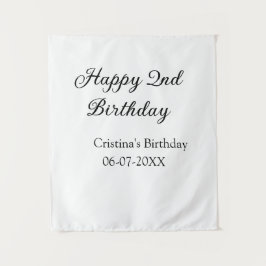 calligrafie eenvoudig minimaal gelukkig 2de verjaa wandkleed