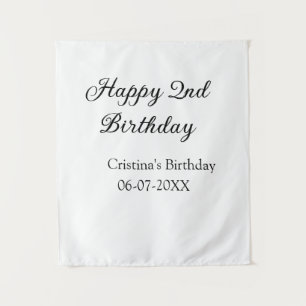 calligrafie eenvoudig minimaal gelukkig 2e verjaar wandkleed