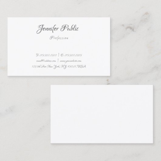 Calligrafie Eenvoudige professionele, elegante Sja Visitekaartje (Voorkant / Achterkant)
