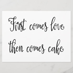 Calligrafie "Eerst komt de liefde, dan komt de t Kaart