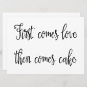 Calligrafie | "Eerst komt liefde dan taart" Kaart (Voorkant / Achterkant)