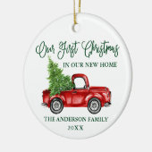 Calligrafie Eerste Kerstkerst Nieuwe startpagina Keramisch Ornament (Links)