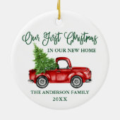 Calligrafie Eerste Kerstkerst Nieuwe startpagina Keramisch Ornament (Achterkant)