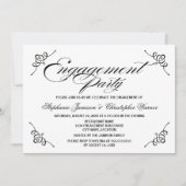 Calligrafie Elegance Engagement Party Kaart (Voorkant)