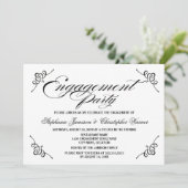 Calligrafie Elegance Engagement Party Kaart (Staand voorkant)
