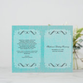 Calligrafie Elegance  Linen Wedding Programme (Staand voorkant)