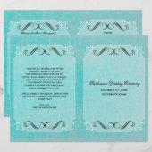 Calligrafie Elegance  Linen Wedding Programme (Voorkant / Achterkant)