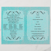 Calligrafie Elegance  Linen Wedding Programme (Achterkant)