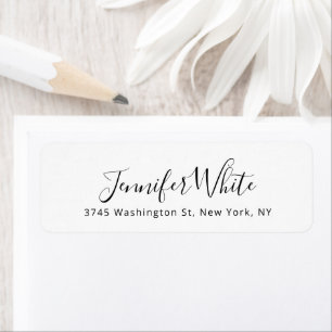 Calligrafie Elegant Black & White Bold Retro Etiket