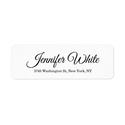 Calligrafie Elegant Black & White Bold Retro Etiket (Voorkant)