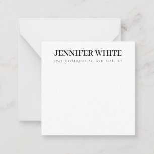 Calligrafie Elegant Black & White Bold Retro Notitiekaartje