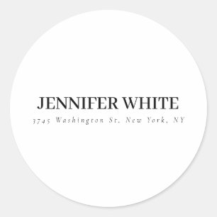 Calligrafie Elegant Black & White Bold Retro Ronde Sticker